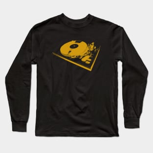 Vintage Turntable with Vinyl Record Illustration Long Sleeve T-Shirt